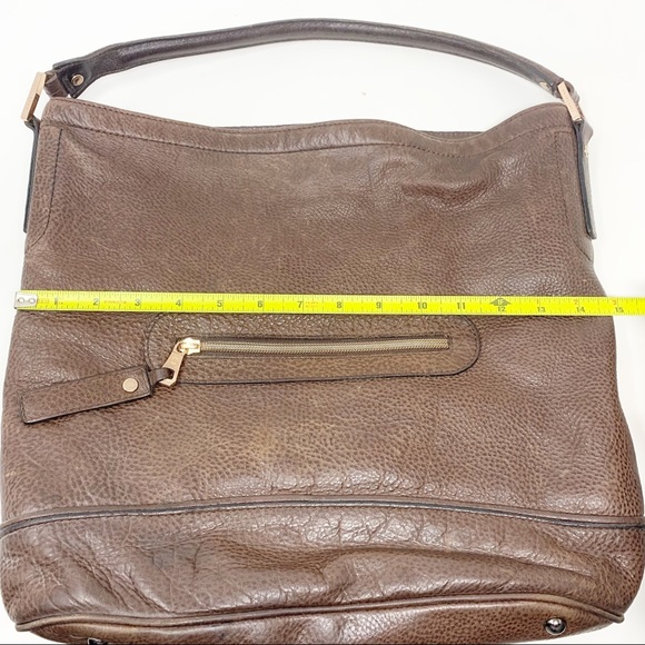 Longchamp | Cosmos Brown Pebbled Leather Hobo/Bucket Bag - Picture 15 of 16